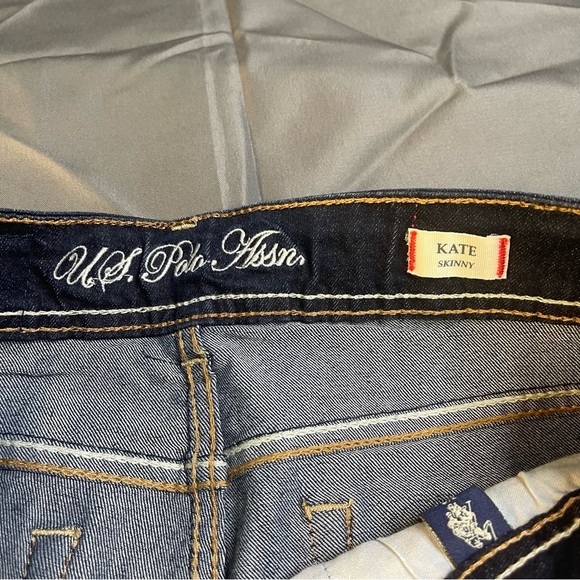 U.S. Polo Assn. Kate Women's skinny Jeans - Dark Blue 3/4 Short - Picture 3 of 7